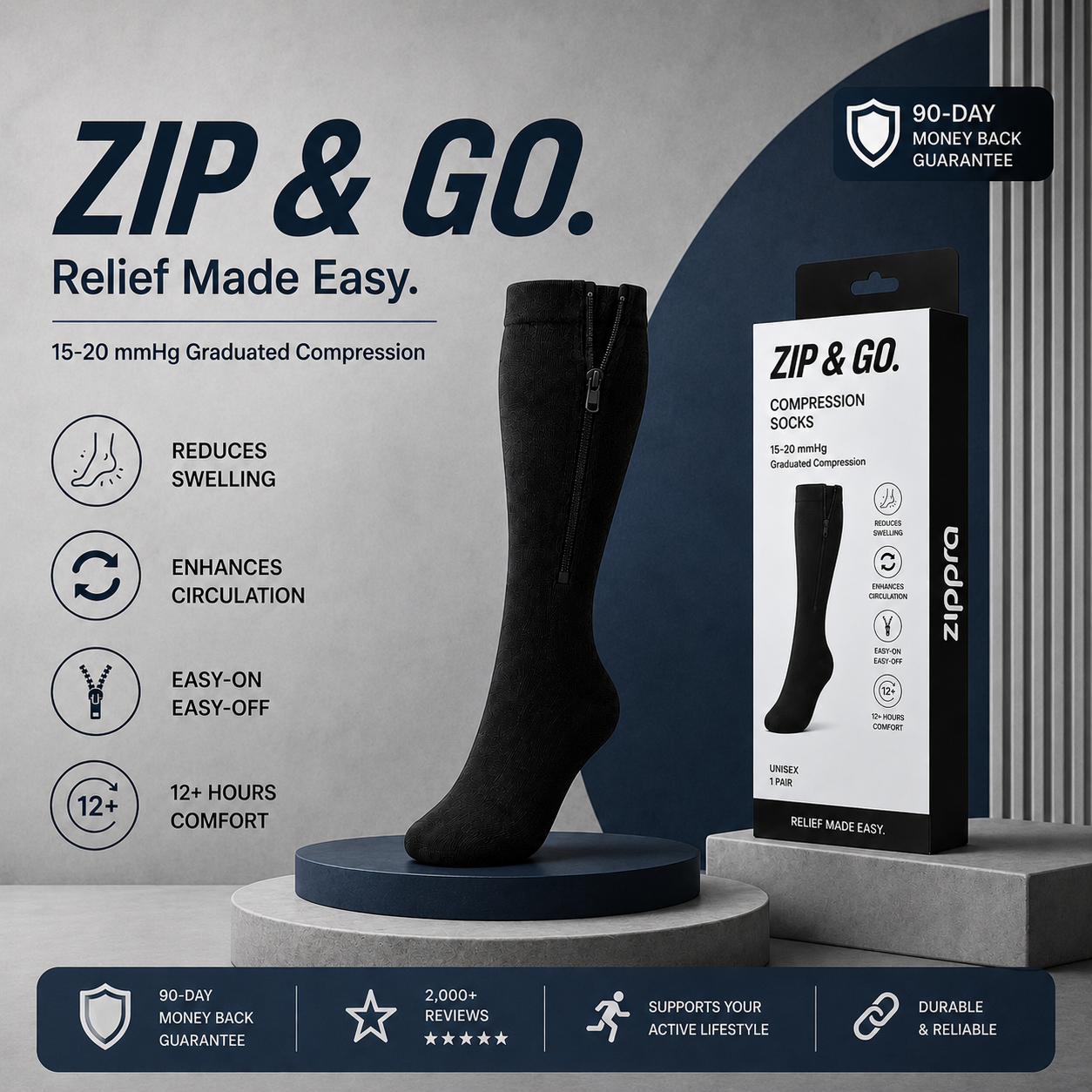ZIPPRA COMPRESSION SOCKS - Limited Deal