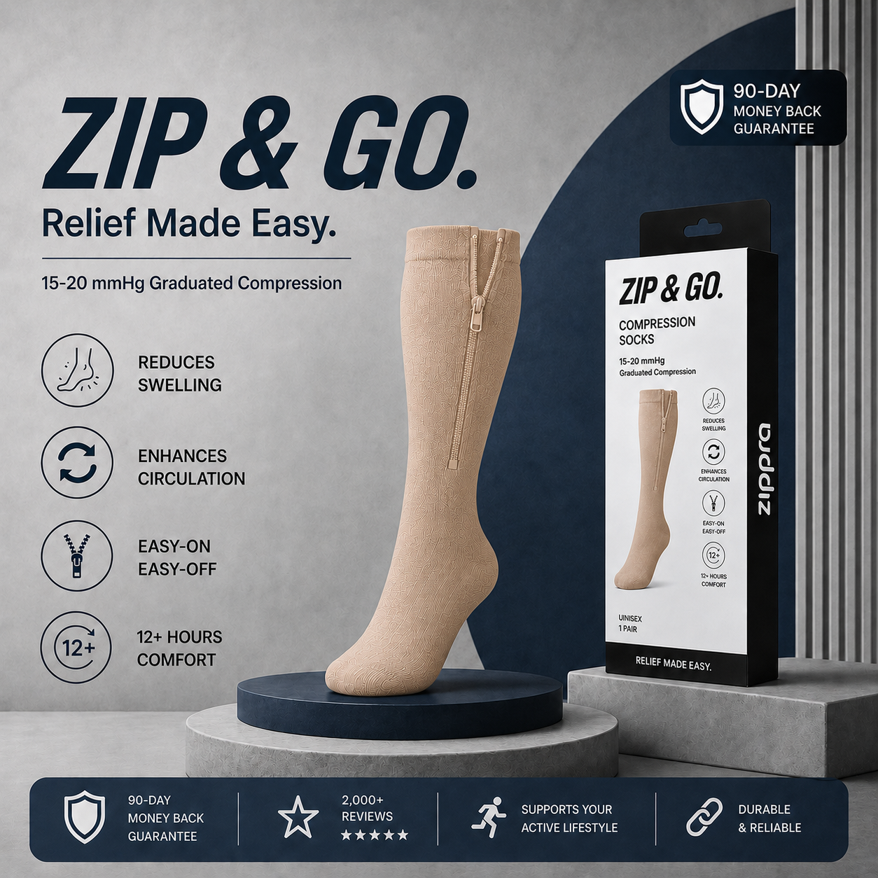ZIPPRA COMPRESSION SOCKS - Limited Deal