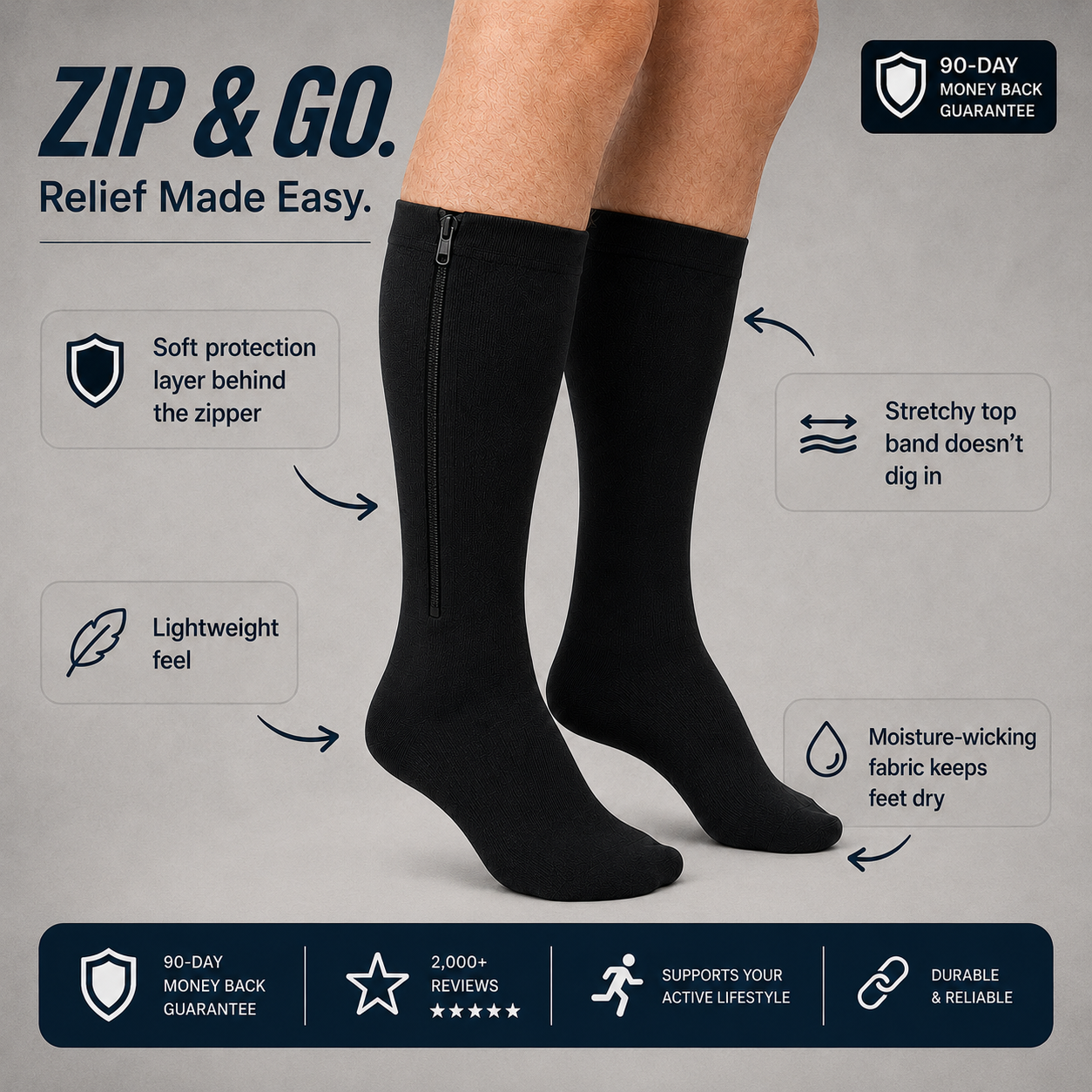 ZIPPRA COMPRESSION SOCKS - Limited Deal