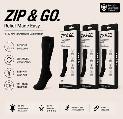Zippra Pull-Free Compression Socks