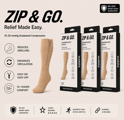 Zippra Pull-Free Compression Socks