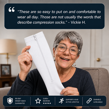 ZIPPRA COMPRESSION SOCKS - PREORDER WHITE COLOR
